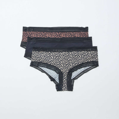 Lot de 3 shortys en microfibre imprimé LéOPARD