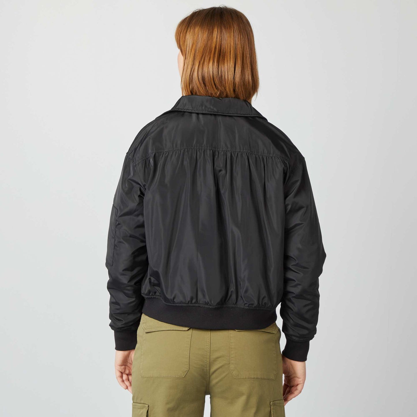 Blouson satiné noir