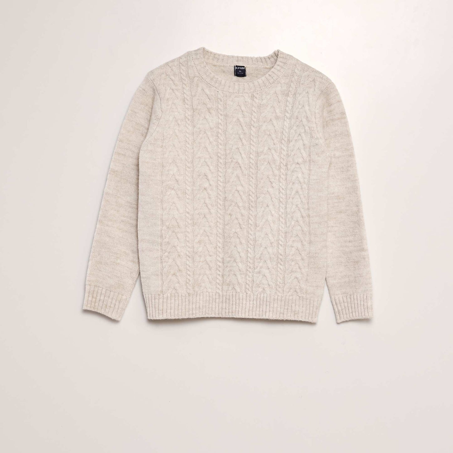 Pull torsadé col rond Beige