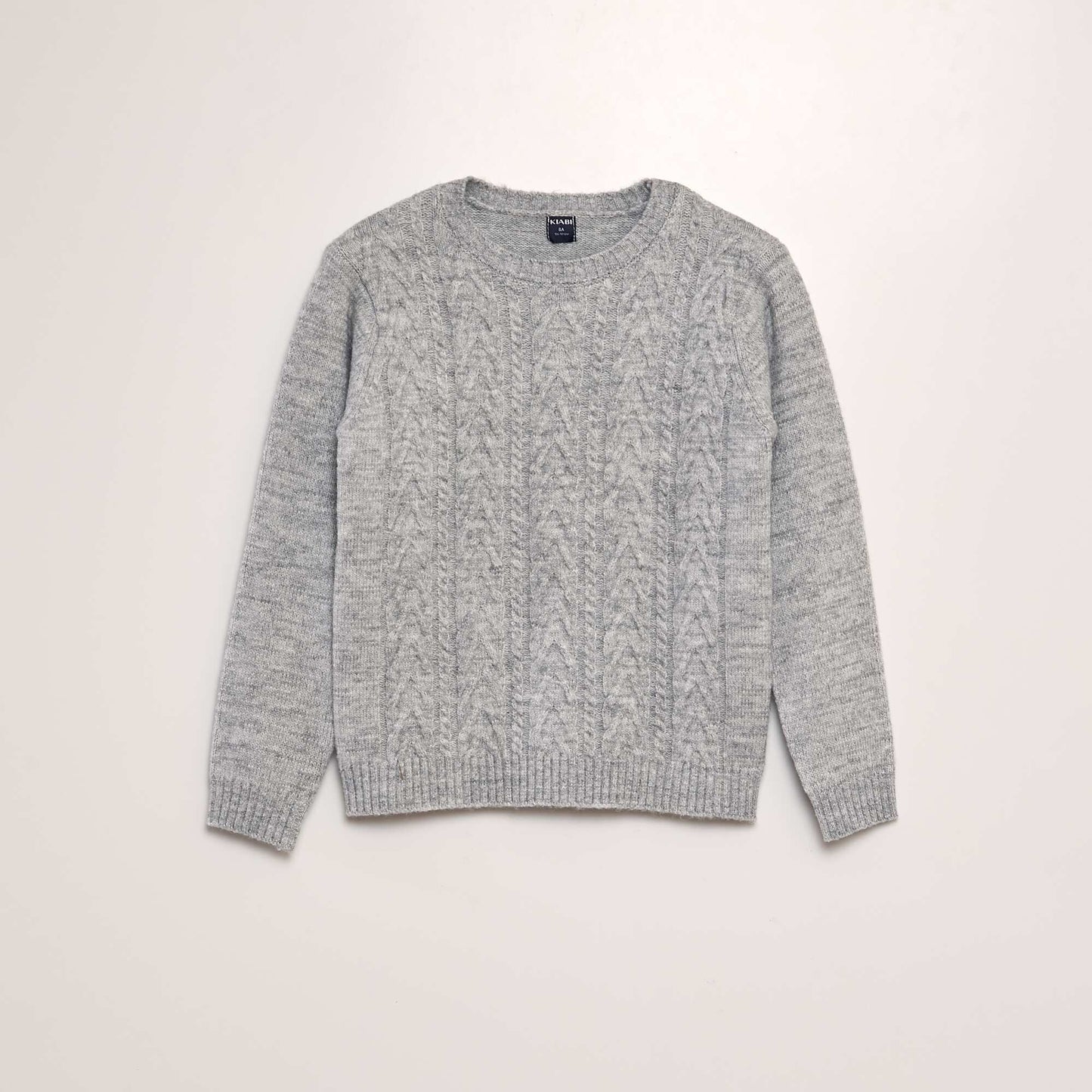 Pull torsadé col rond Gris