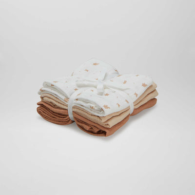 Lot de 3 langes en coton BEIGE