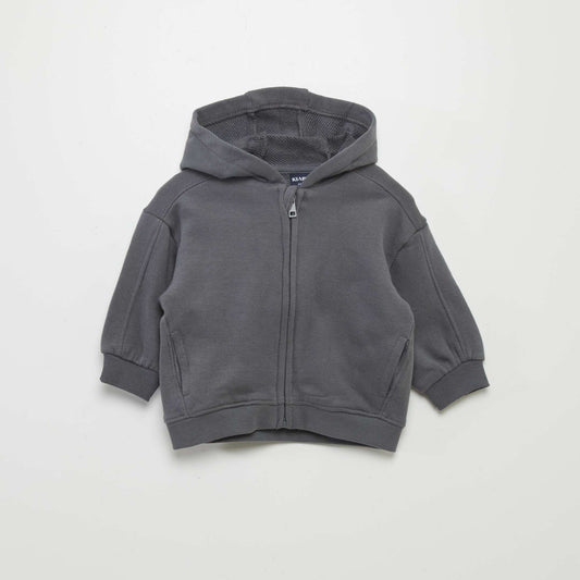 Sweat zippé à capuche Gris