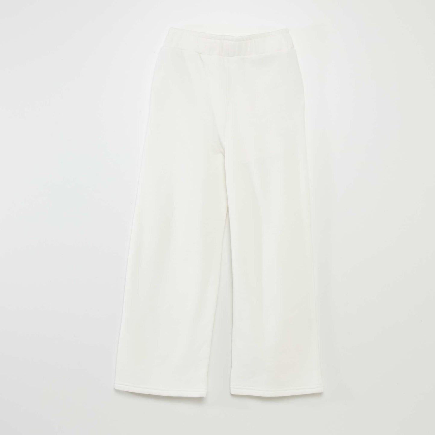 Pantalon wide leg à taille élastiquée blanc