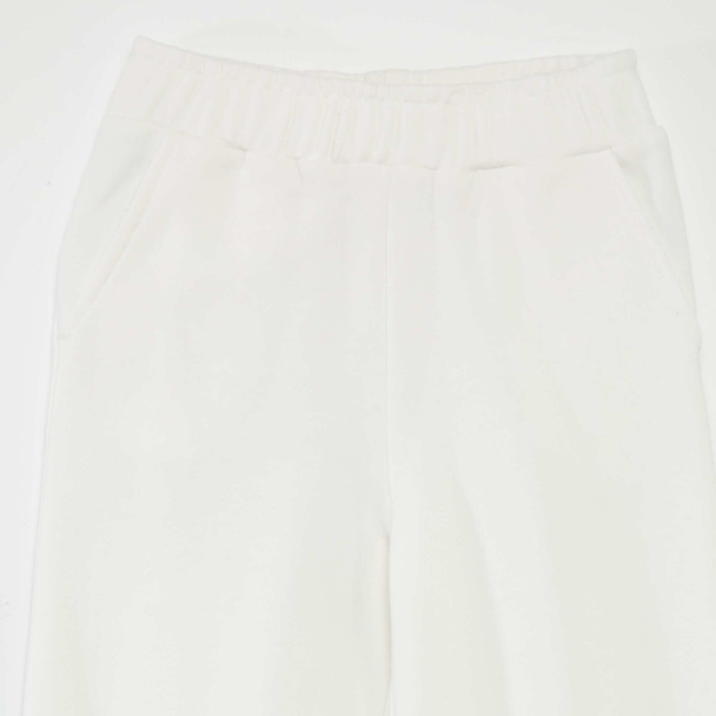 Pantalon wide leg à taille élastiquée blanc