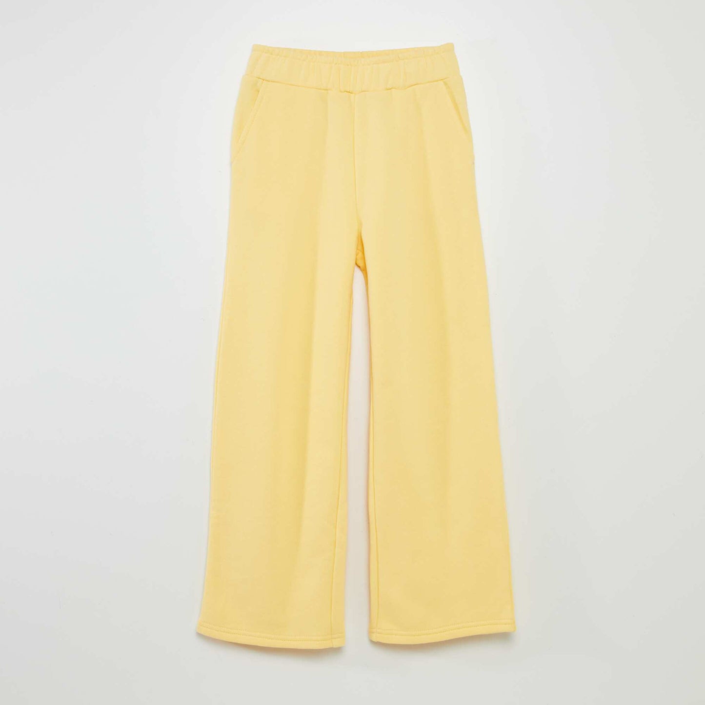 Pantalon wide leg à taille élastiquée Jaune