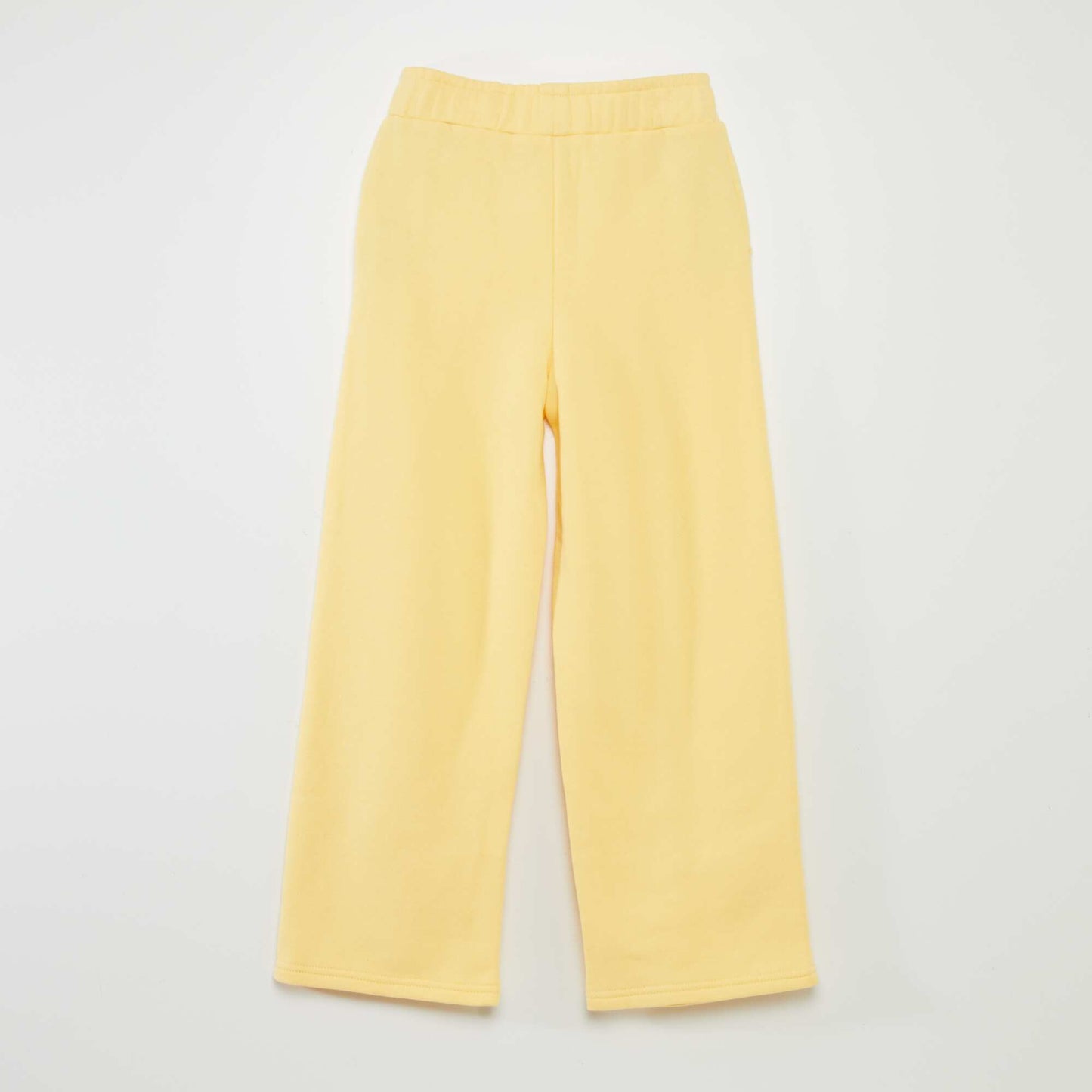 Pantalon wide leg à taille élastiquée Jaune