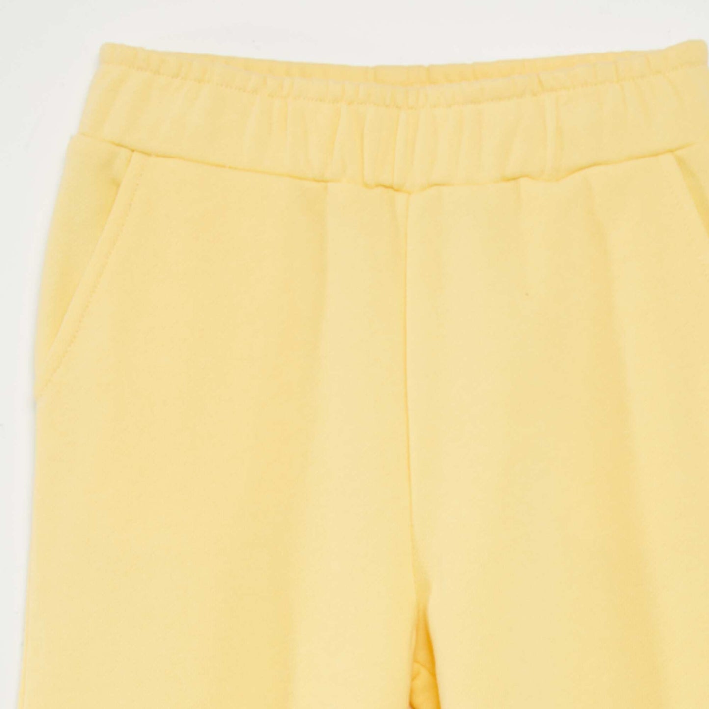 Pantalon wide leg à taille élastiquée Jaune