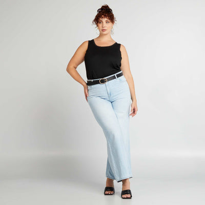 Débardeur en maille côtelée noir