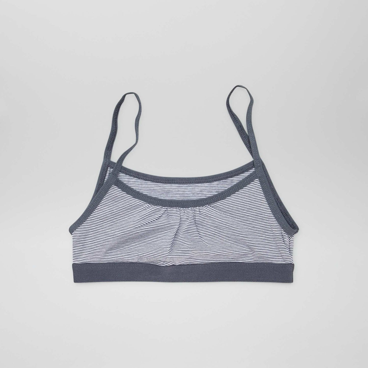 Brassières à fines bretelles en jersey - Lot de 2 Blanc/anthracite