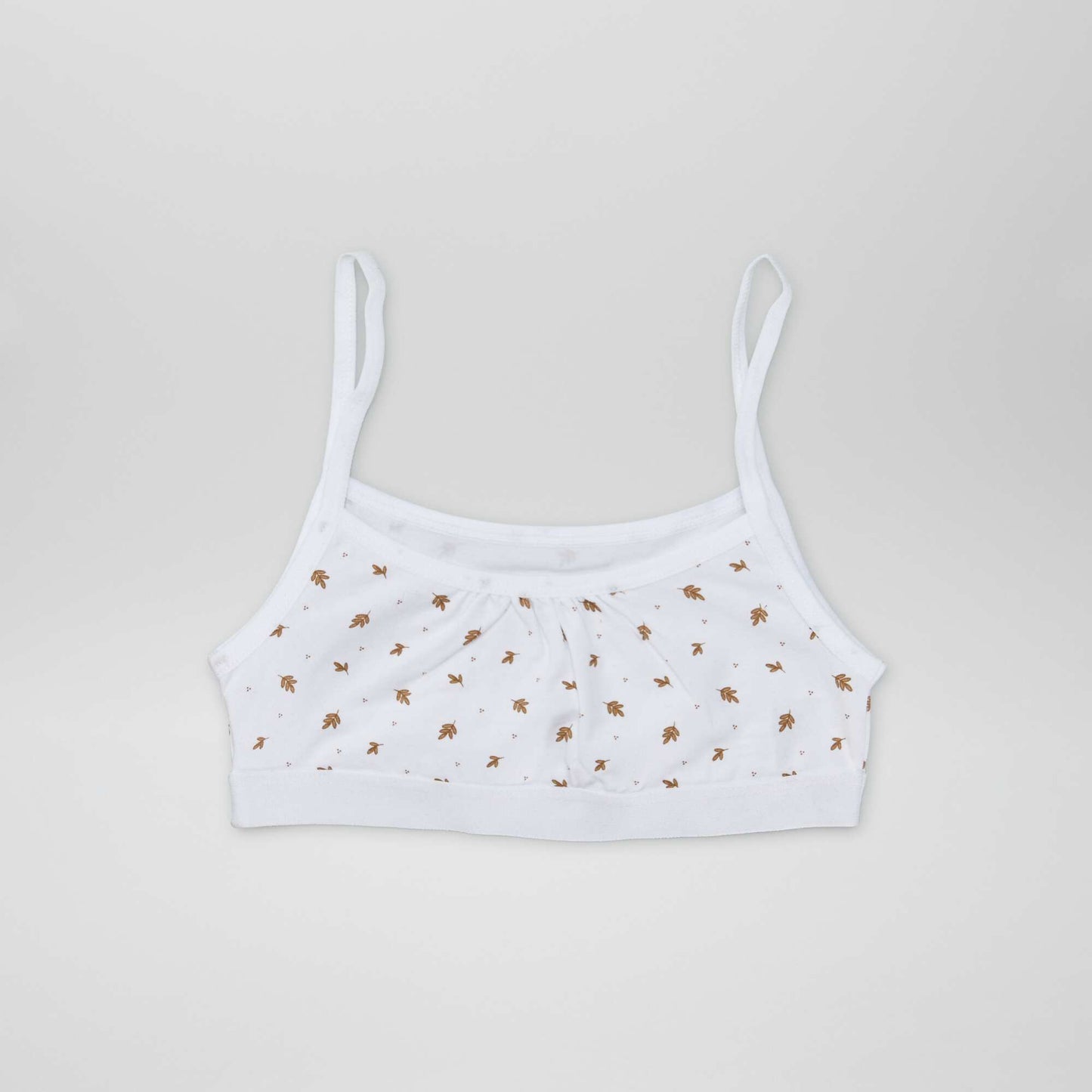 Brassières à fines bretelles en jersey - Lot de 2 Blanc/beige