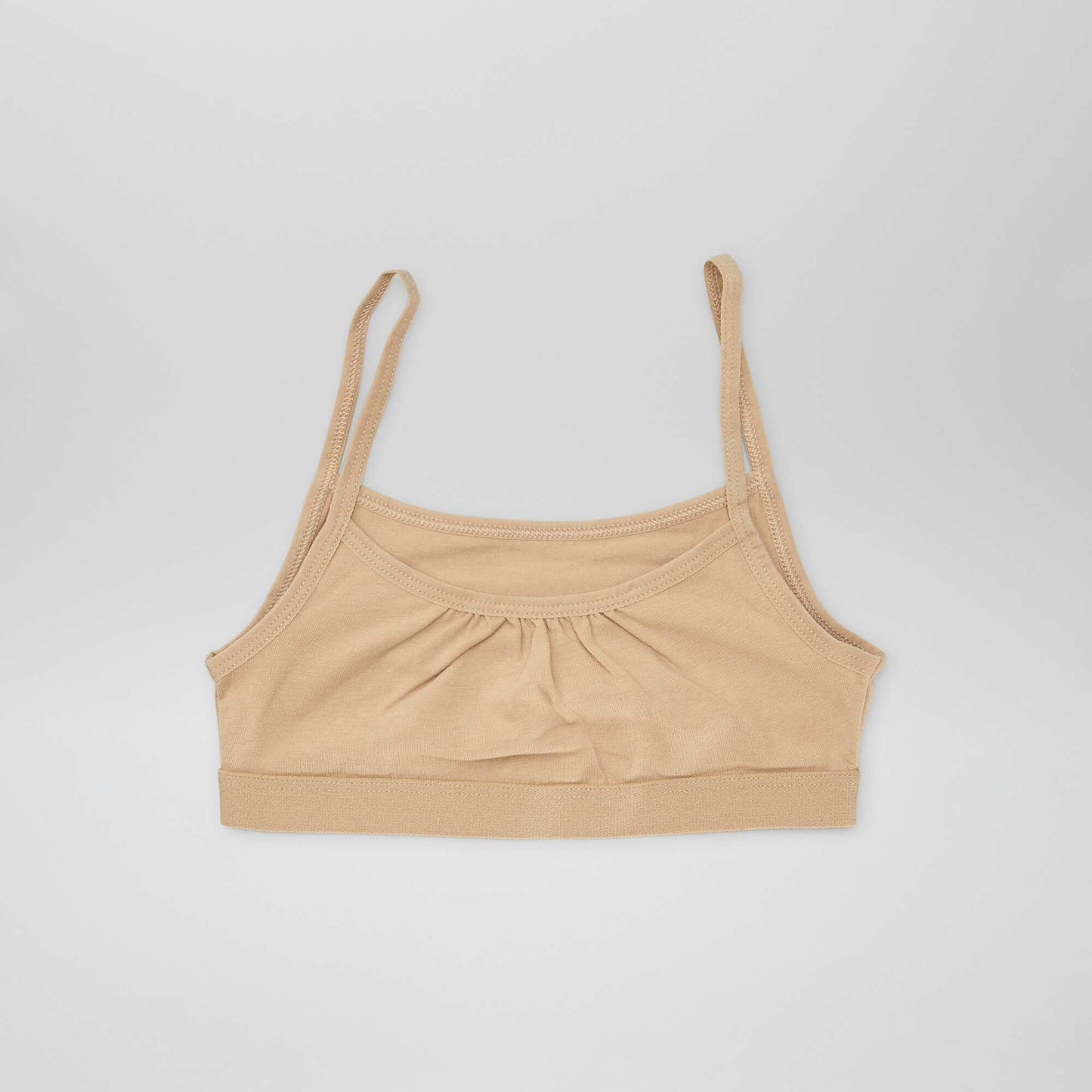 Brassières à fines bretelles en jersey - Lot de 2 Blanc/beige