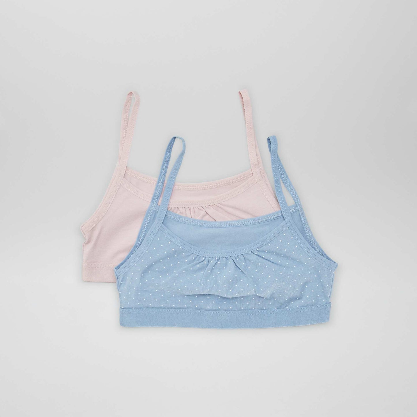 Brassières à fines bretelles en jersey - Lot de 2 Bleu/rose