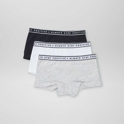 Shorties en jersey - Lot de 3 Noir/blanc/gris