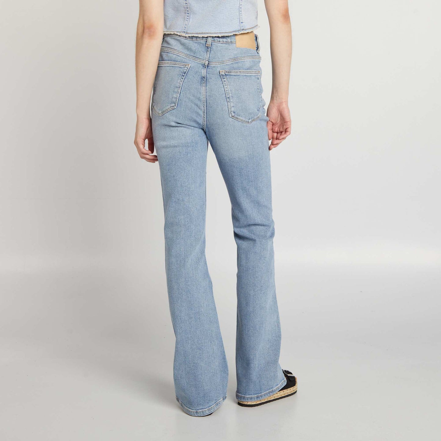 Jean flare/bootcut à taille haute Bleu