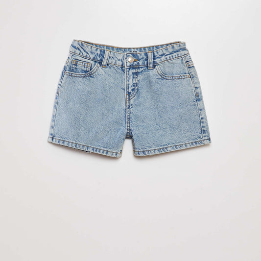 Short taille haute en jean Bleu