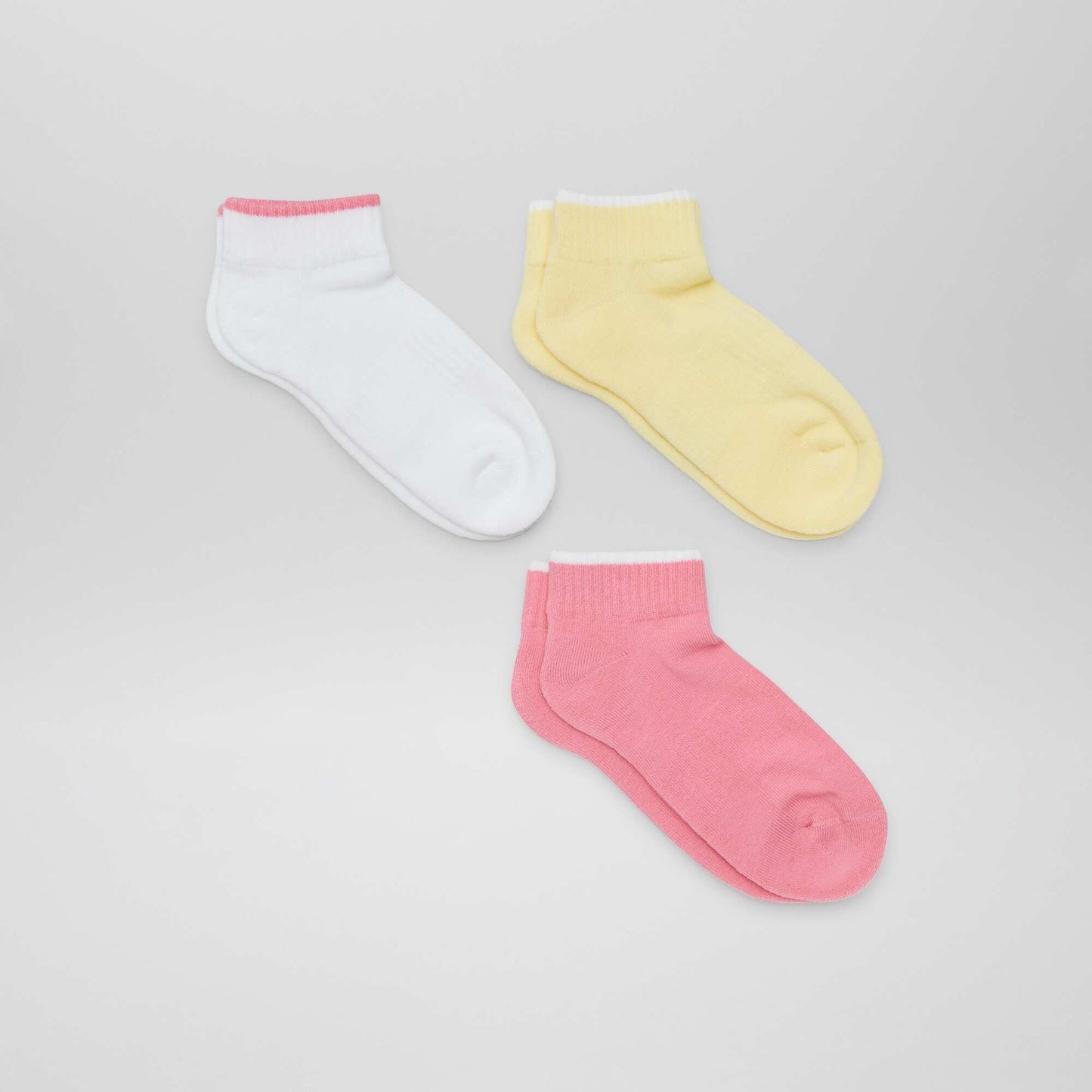 Chaussettes courtes de sport Jaune/rose/blanc