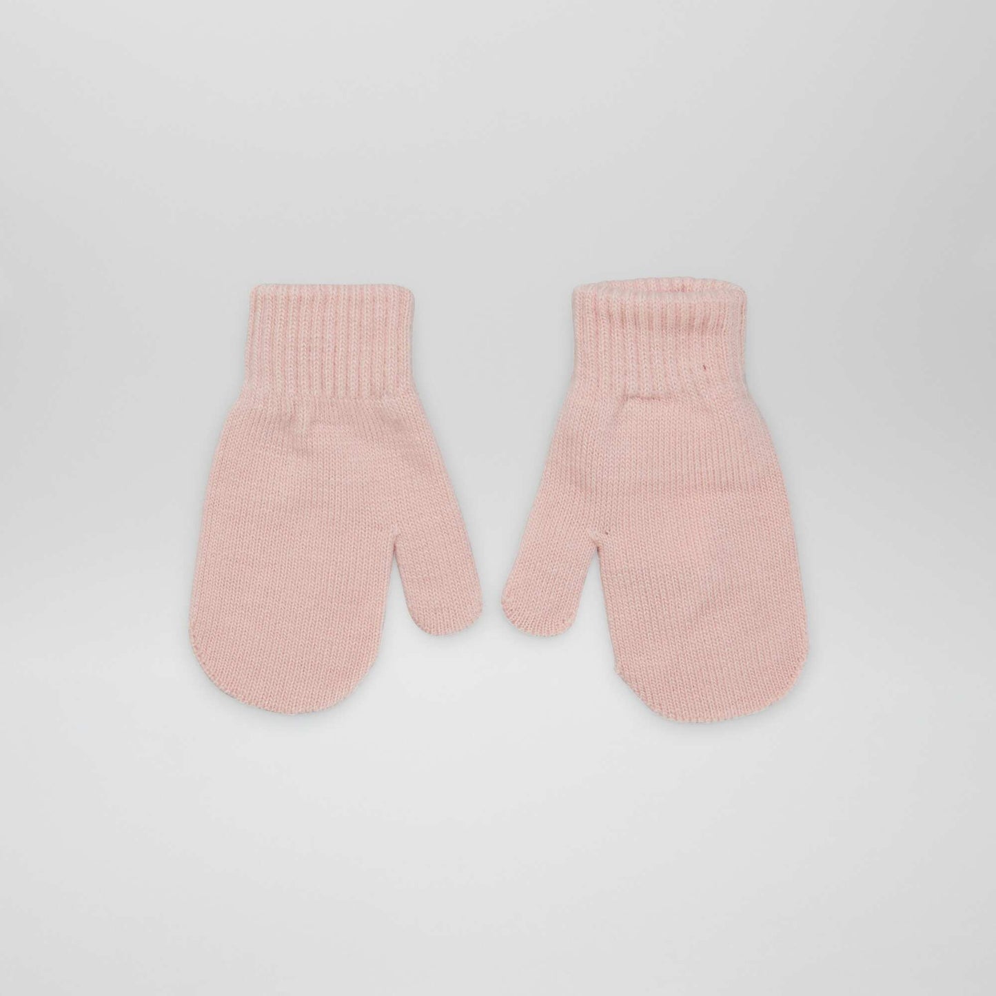 Lot de 2 paires de moufles unies Rose