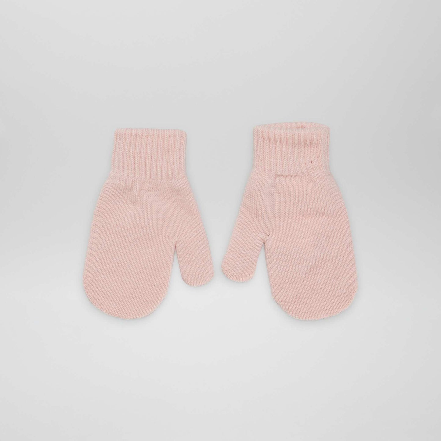 Lot de 2 paires de moufles unies Rose