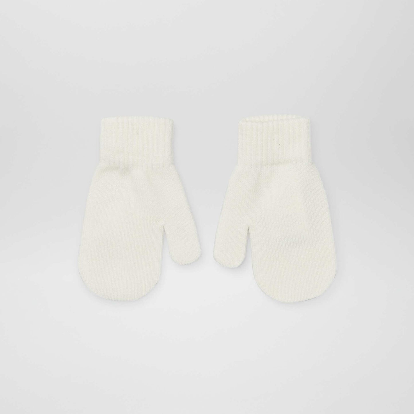 Lot de 2 paires de moufles unies Blanc