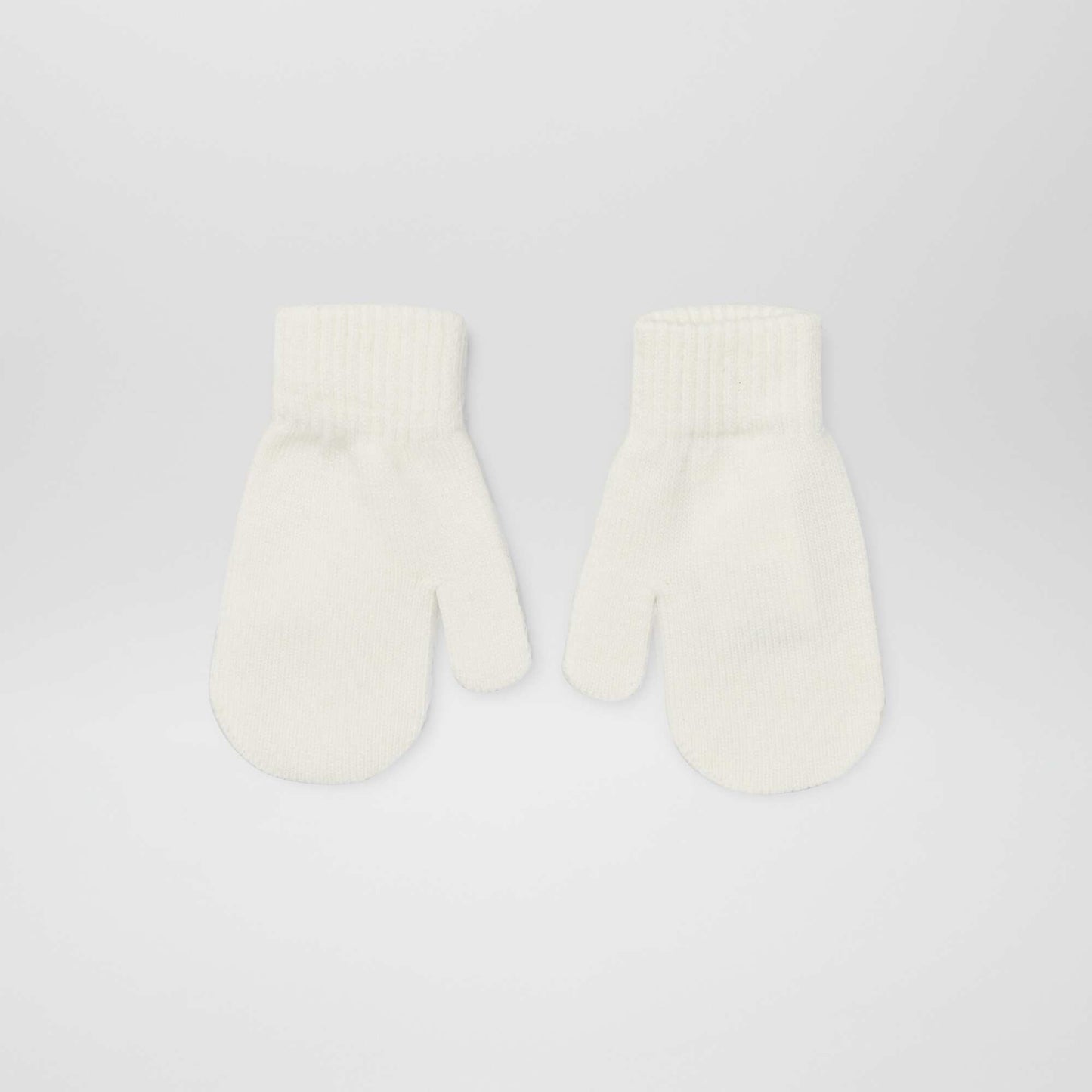 Lot de 2 paires de moufles unies Blanc