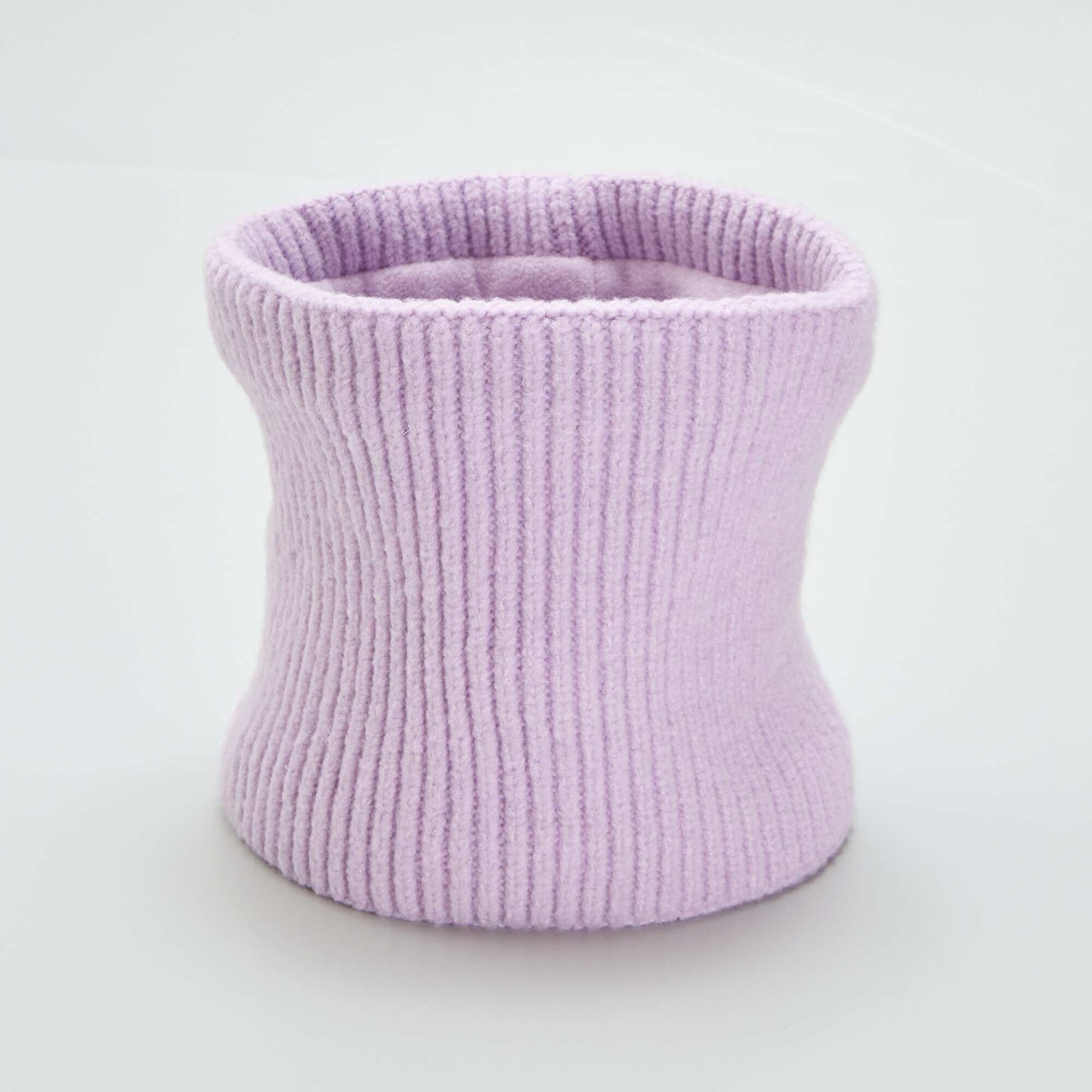 Snood uni en maille tricot Lilas