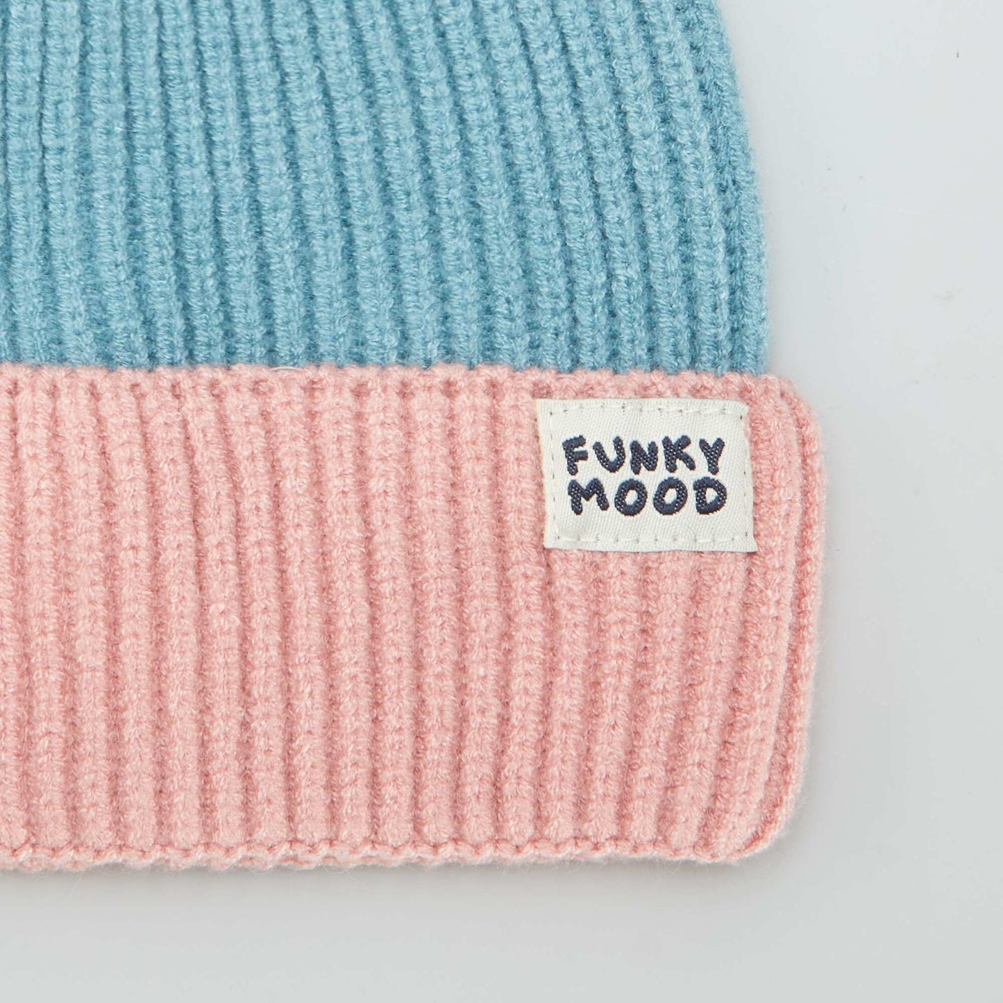 Bonnet + snood tricolores Bleu