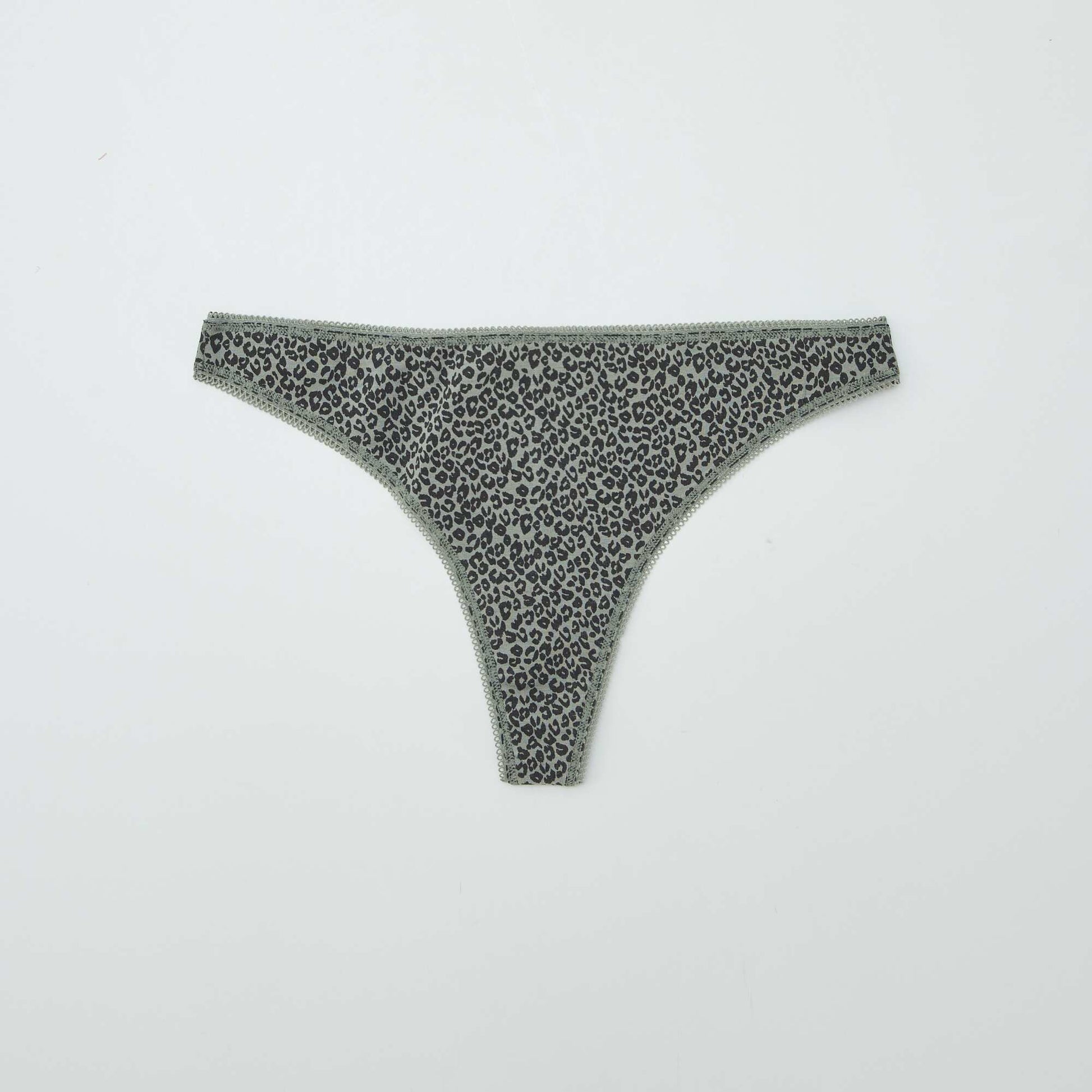 Lot de 3 tangas en coton KAKI/GRIS/NOIR