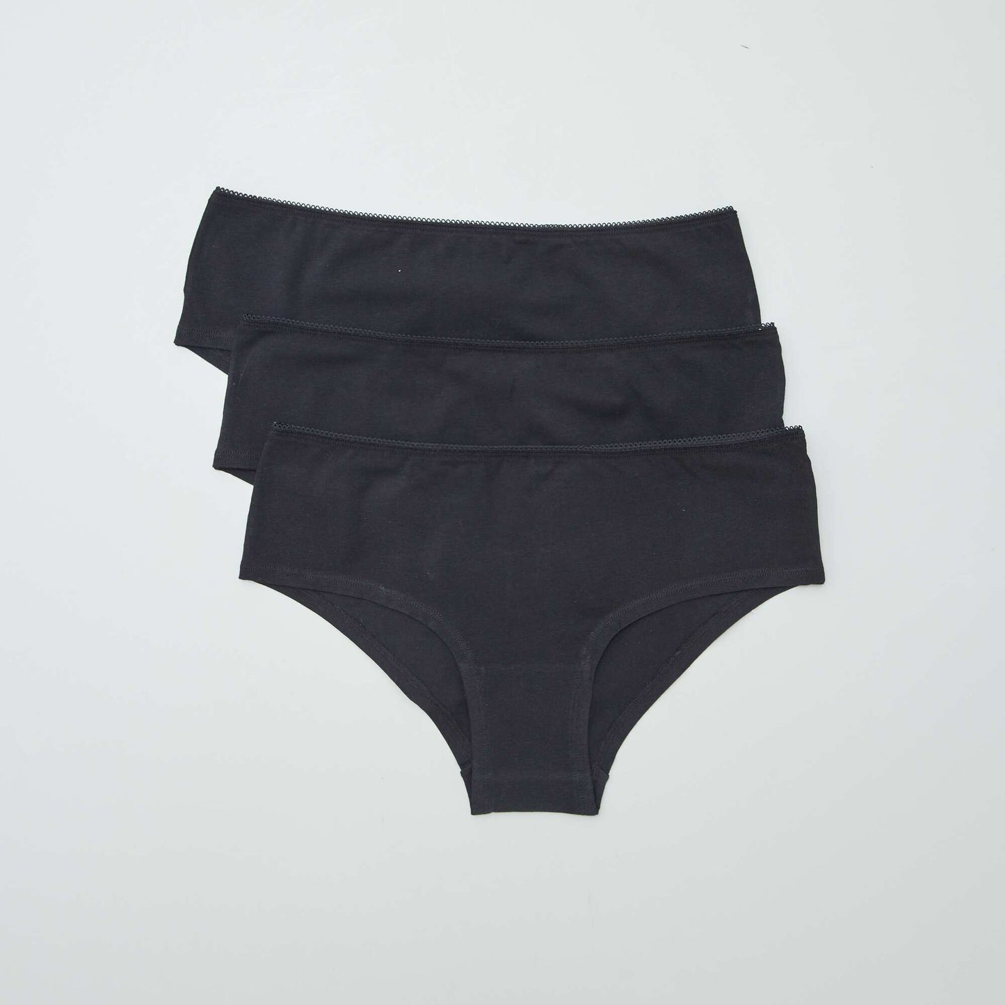 Lot de 3 shorties en coton noir