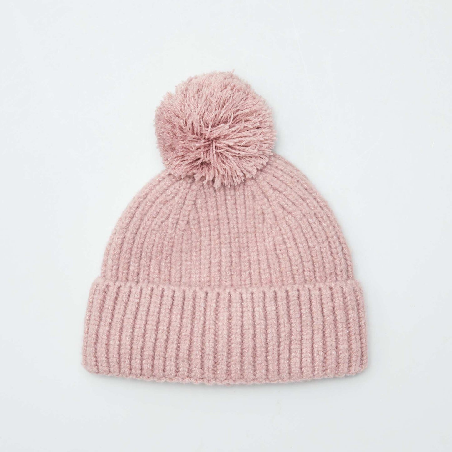 Ensemble bonnet + snood en double polaire Rose