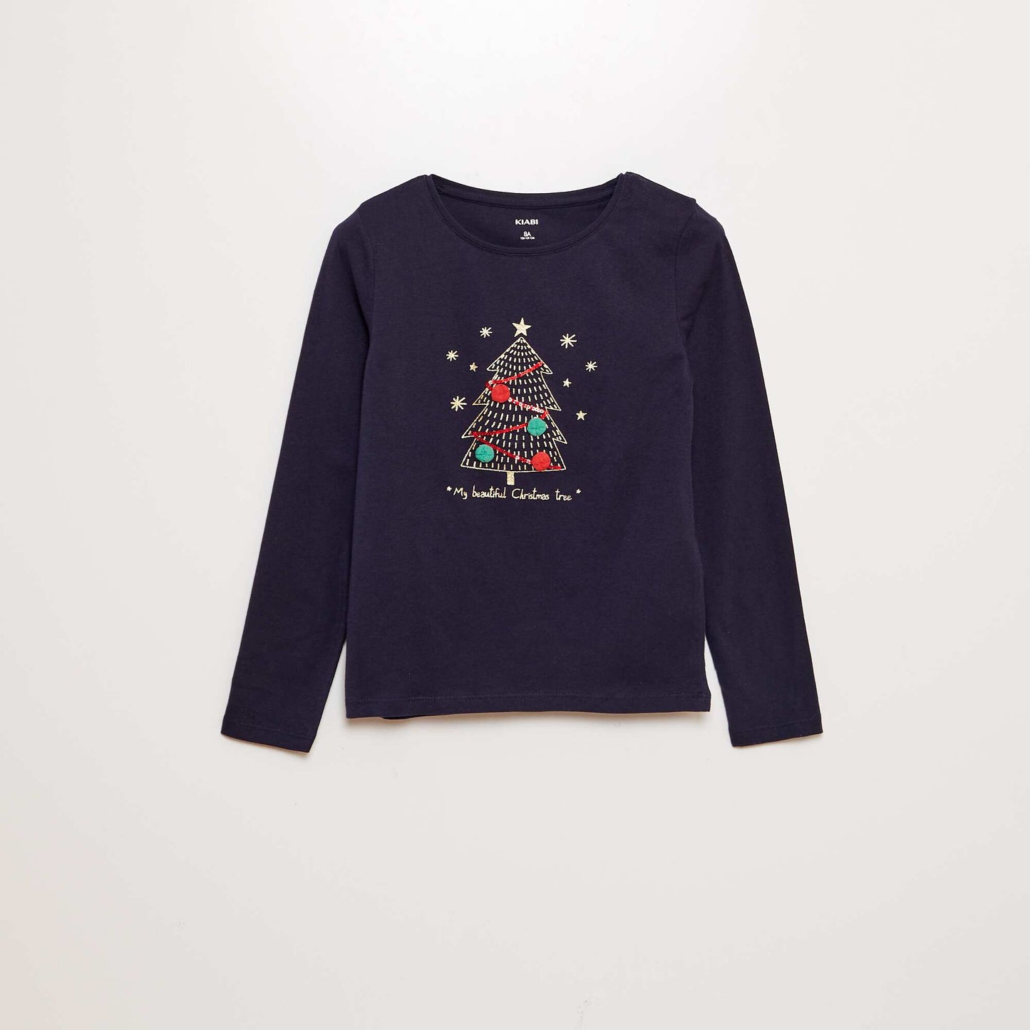 T-shirt de noël avec pompons Marine