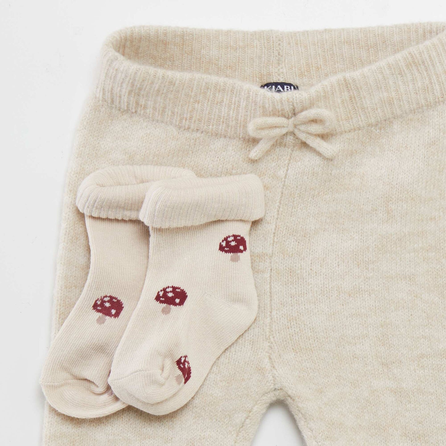 Legging en tricot + chaussettes Beige