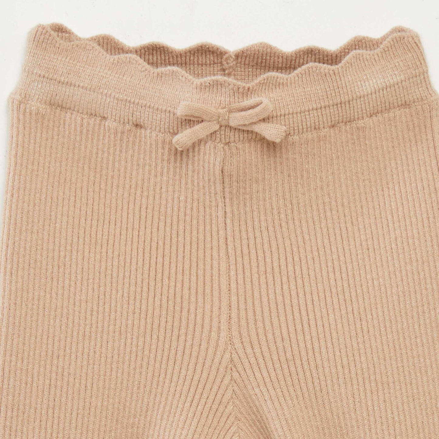 Legging côtelé avec nœud Beige