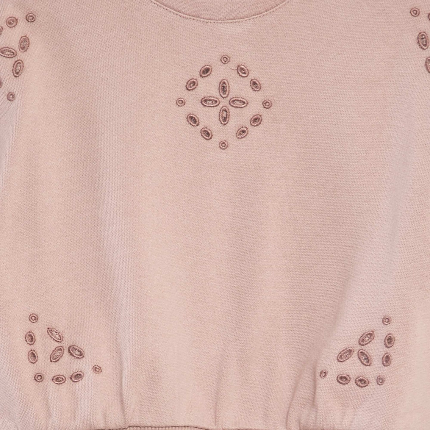 Sweat à col rond avec broderies Rose