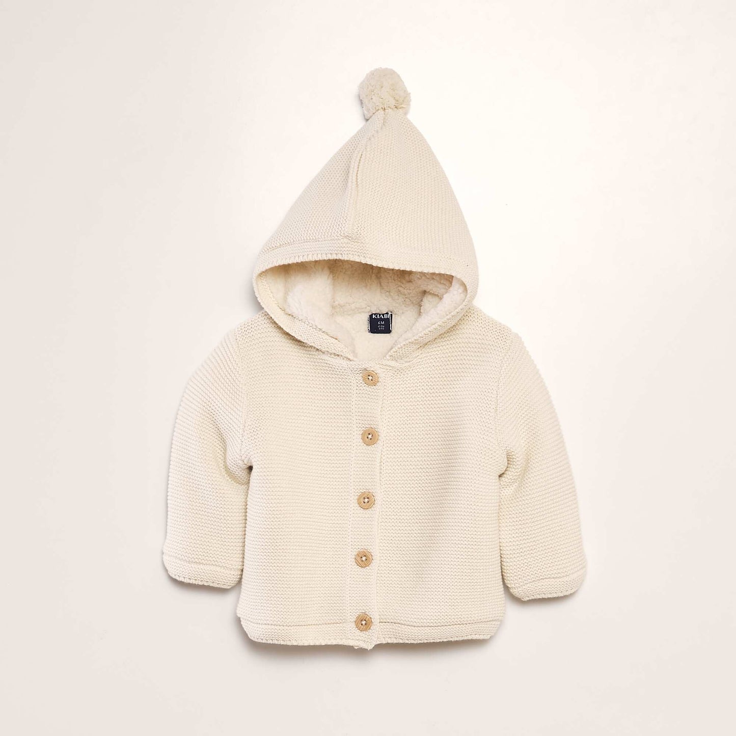 Gilet à capuche doublé en sherpa Blanc