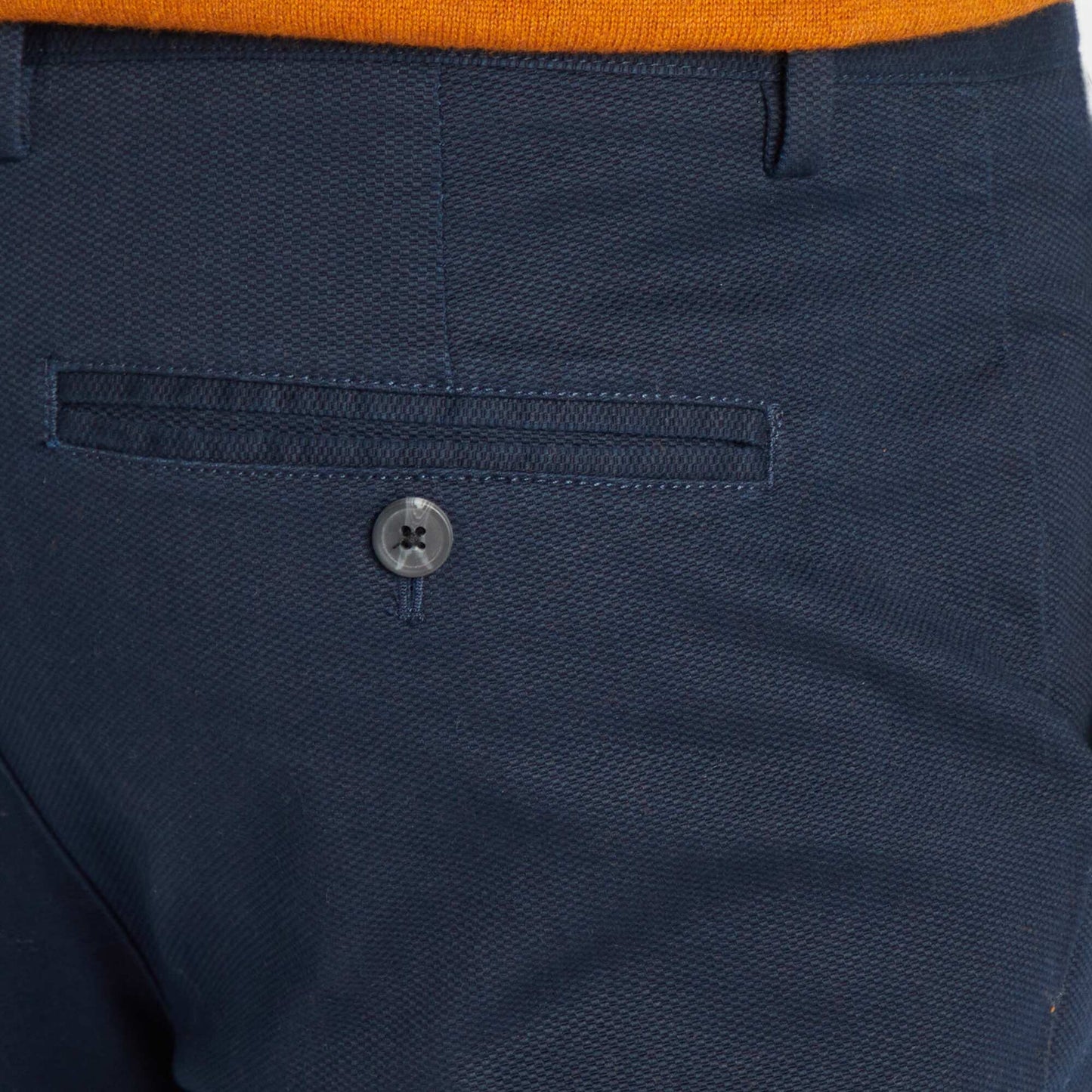 Chino en twill coupe slim Bleu marine