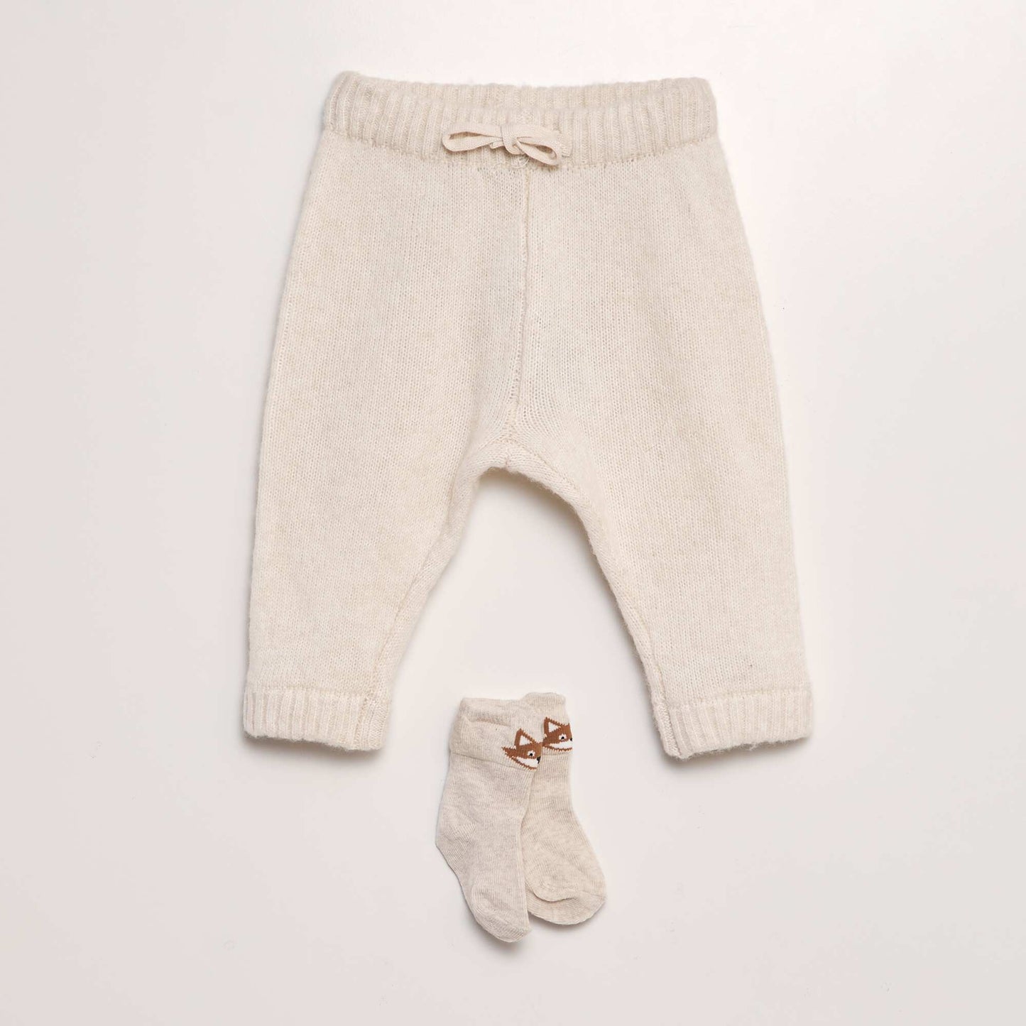 Pantalon en tricot Ecru