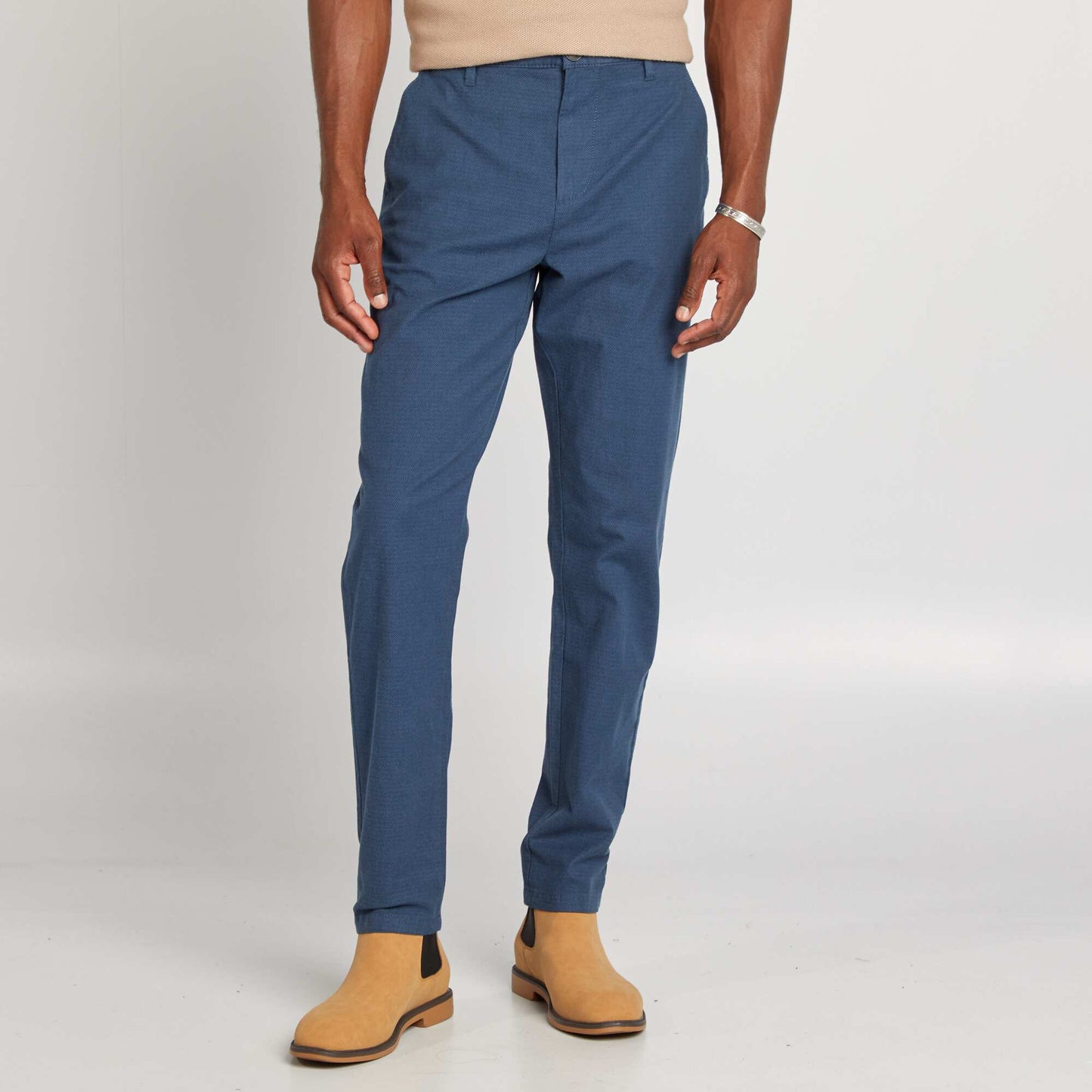 Pantalon slim chino Bleu