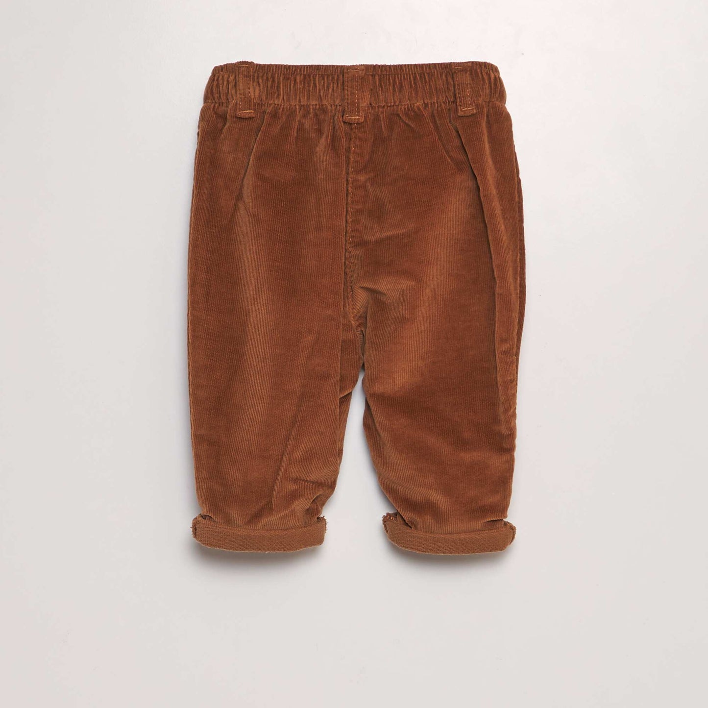 Pantalon paperbag en velours MARRON