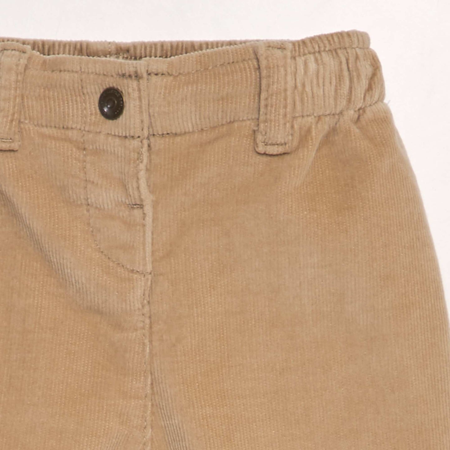 Pantalon paperbag en velours BEIGE