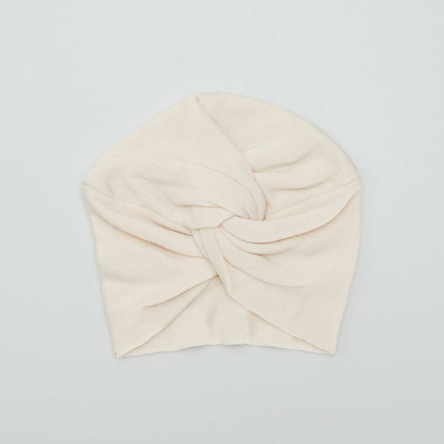 Bonnet effet turban en maille BLANC