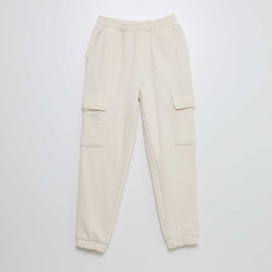 Pantalon de jogging en molleton avec poches BLANC