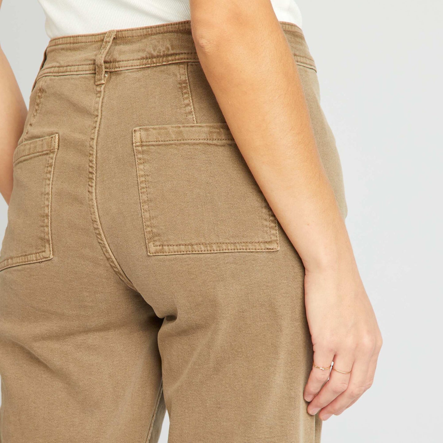 Pantalon droit wide leg - L28 Taupe