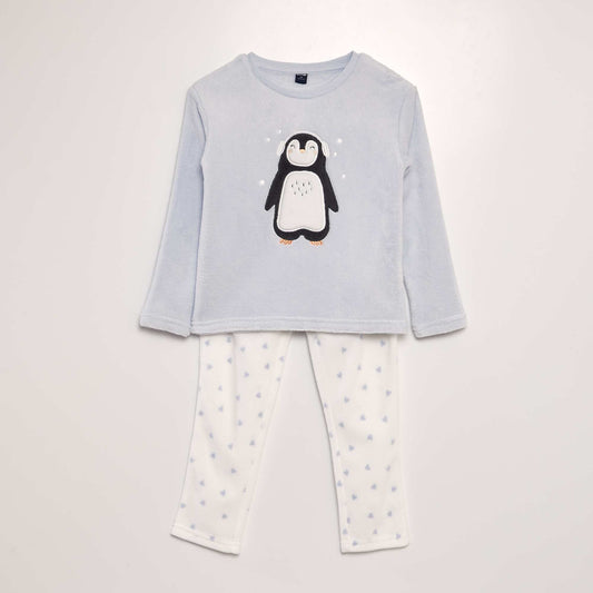 Ensemble pyjama polaire 'pingouin' - 2 pièces Bleu