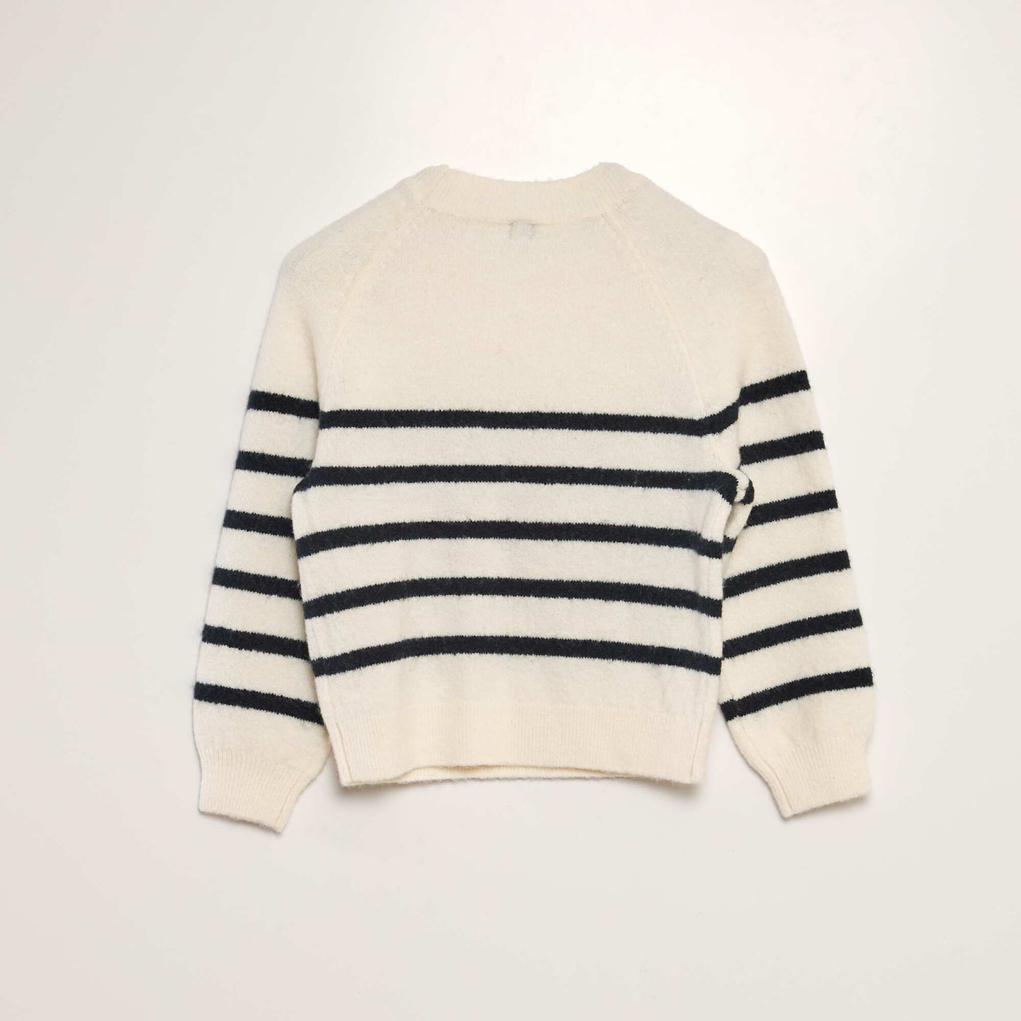 Pull en maille à col rond Beige/noir