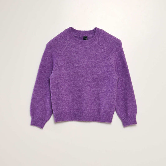 Pull en maille à col rond Violet