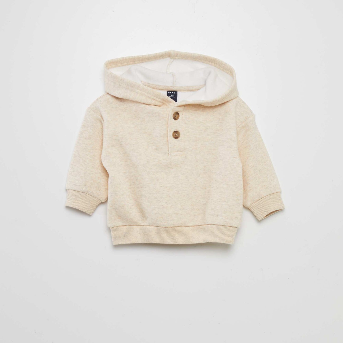 Sweat à capuche en molleton Beige