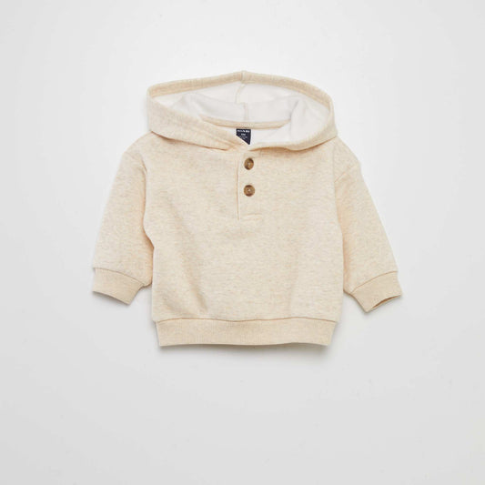 Sweat à capuche en molleton Beige