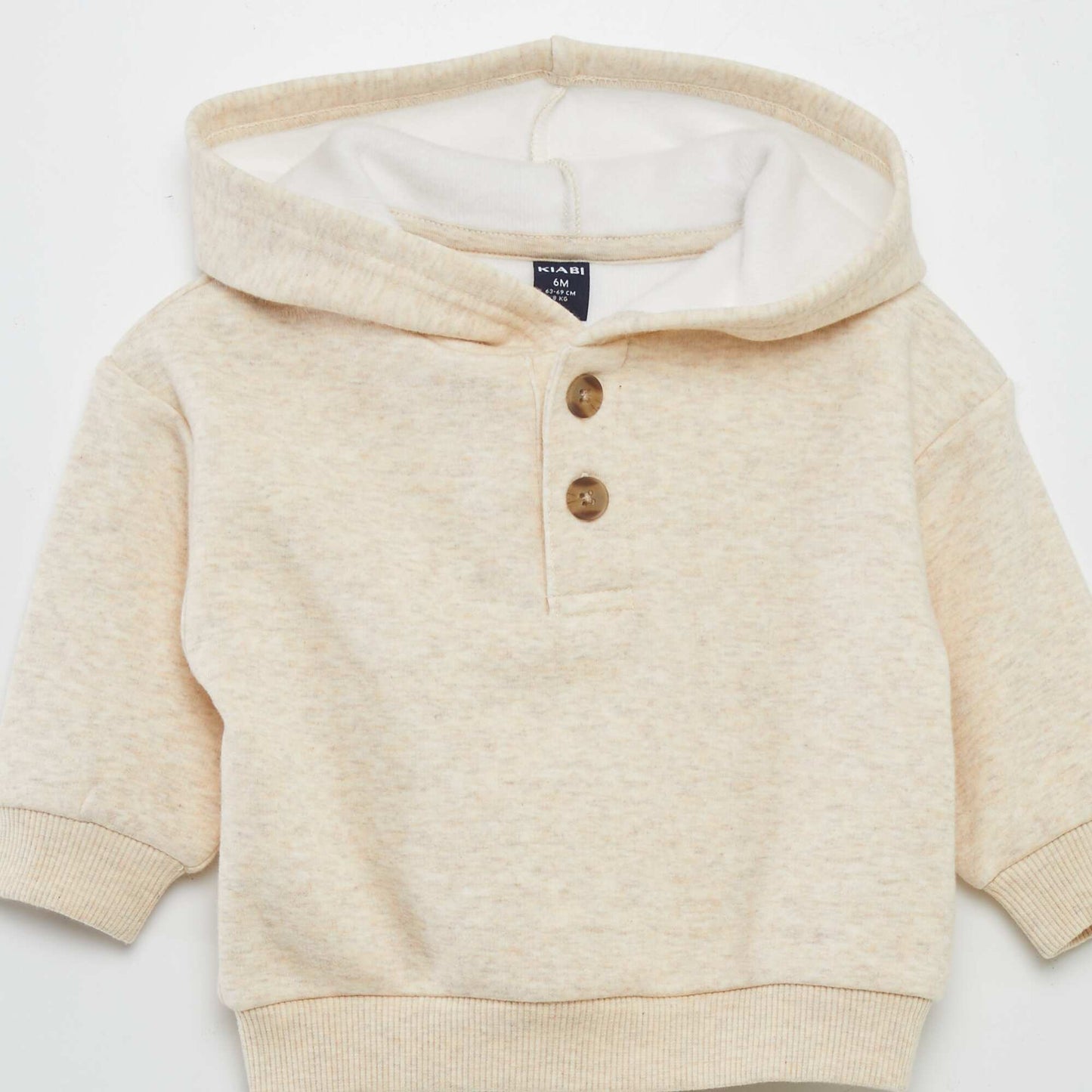 Sweat à capuche en molleton Beige