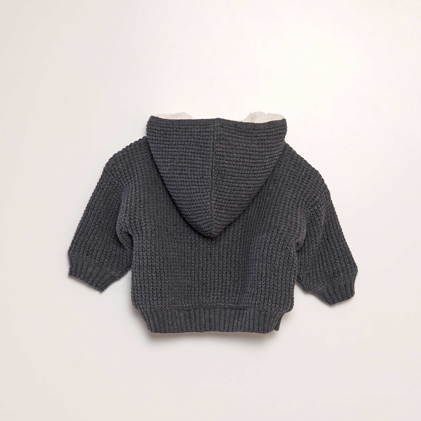 Gilet en tricot avec capuche Gris foncé
