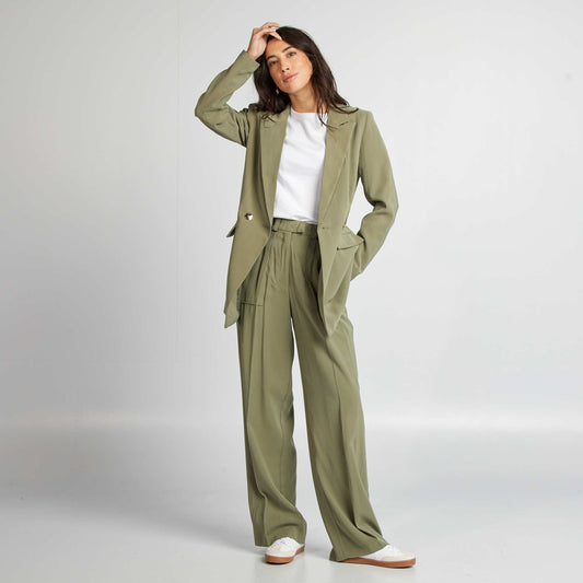 Pantalon large style tailleur Vert